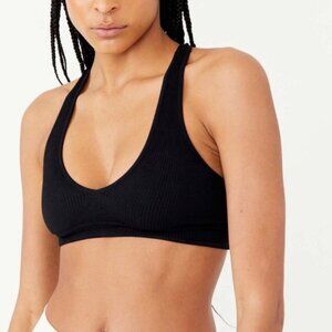 Free People Intimately Make It Mine Black Ribbed Bralette